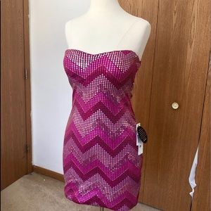 Beautiful strapless sequined dress